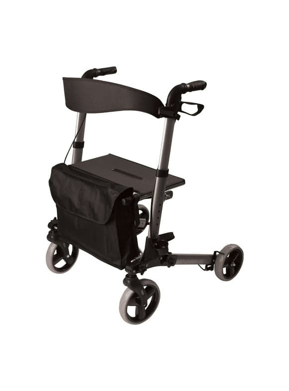 HealthSmart Rollator Adjustable Height / Lightweight / Folding Aluminum 31 to 36 Inch Handle Height 501-5012-4100