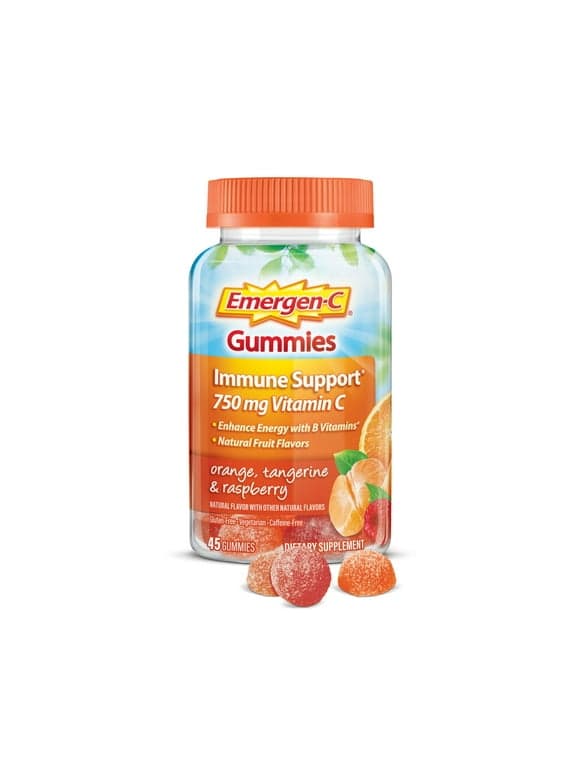 Emergen-C Adult Vitamin C Immunity Supplement Gummies, Fruit Flavors, 45 Ct