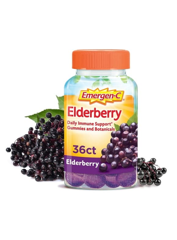 Emergen-C Vitamin C Immune Support Supplement Gummies, Elderberry 36 Ct