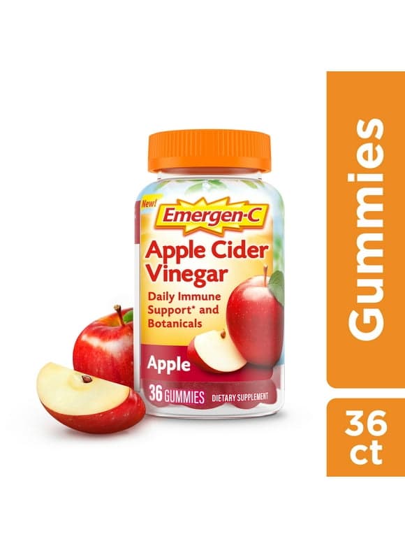 Emergen-C Vitamin C and Apple Cider Vinegar Gummies, Dietary Supplement for Immune Support - 36 Ct