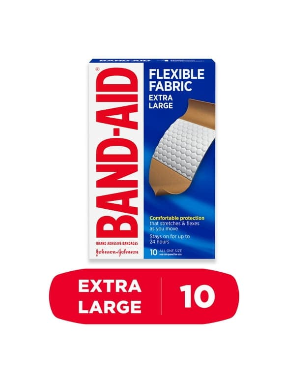 Band-Aid Brand Flexible Fabric Adhesive Bandages, Extra Large, 10 Ct