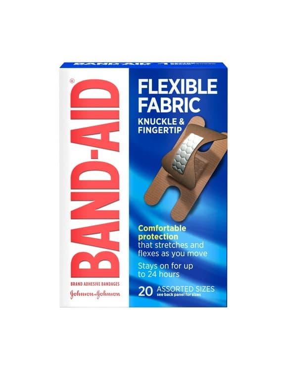 Band-Aid Brand Fabric Adhesive Bandages, Finger & Knuckle, 20 Ct