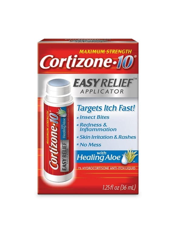 Cortizone-10 1% Hydrocortisone Anti Itch Roll-on Liquid for Eczema and Bug Bite Relief, Maximum Strength, 1.25 fl oz