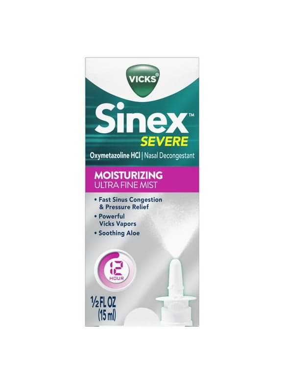 Vicks Sinex Severe Moisturizing Sinus Decongestion Spray, 0.5 fl oz