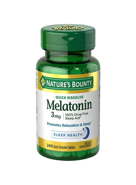 Natures Bounty Melatonin Supplement, 3mg, 240 Quick Dissolve Tablets